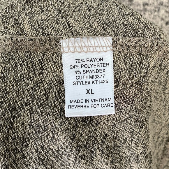 Misia Sweater Cowl Neck Heathered Khaki Long Sleeve - Picture 4 of 5